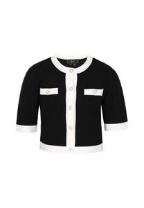 Faina Вязаный кардиган 'Festive' в черном цвете