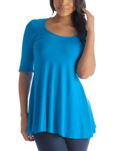 Женская свободная туника с рукавами до локтя 24seven Comfort Apparel, цвет Turquoise