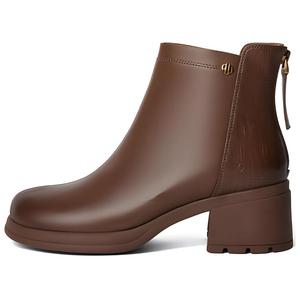 Senda Женские черно-коричневые ботильоны без подкладки, цвет Brown Unlined