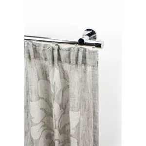 Карниз EASY Ø 20 мм, однорядный, длина по желанию, внутренний бег для штор, удлиняемый, настенный монтаж, заглушка, алюминий Garesa, Chromfarben