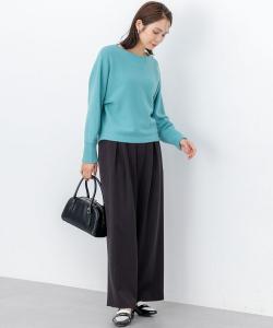 Вязаный свитер с вырезом-лодочкой из смеси шерсти и кашемира Suite, цвет Smoky Green [063]