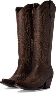 Женские ковбойские сапоги Ariat Casanova кожаные с узором, шоколад