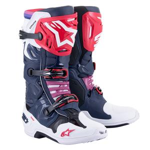 ALPINESTARS PROTECTS Итальянские внедорожные мотоциклетные ботинки T10, гоночные ботинки для мотоцикла, противоударные высокие ботинки, соревновательные трейловые ботинки, перфорированные дышащие - Night/Naval/White/Rainbow 201052014, размер 45.5