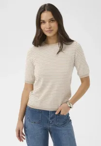 Футболка kalizza в узкую полоску без принта Kaffe, Feather Mel Chalk Fine Stripe