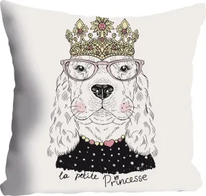 Декоративная подушка Queence "Собака", чехол на подушку без наполнения, 1 шт 40х40 см, цвет bunt + bedruckt