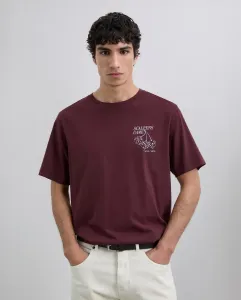 Мужская футболка с коротким рукавом с принтом на груди и спине Scalpers, бордовый