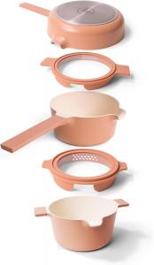 Набор керамической посуды Alva Neat, 5 предметов, персиковый