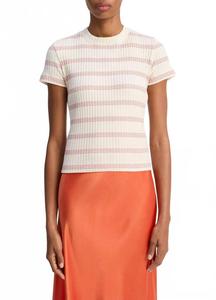 Полосатый ребристый топ в овсяной оболочке Vince, Oat Shell Combo