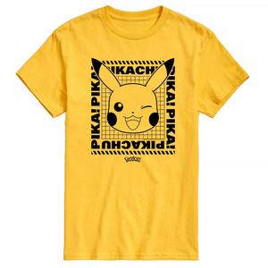 Мужская футболка с сеткой для лица Pokemon Pika Licensed Character