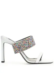 Босоножки sr Paris 95 со стразами Sergio Rossi, белый