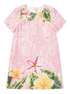 Платье с цветочным принтом Roberto Cavalli Junior, розовый