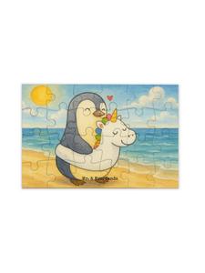 Mr. & Mrs. Panda Дизайн плавательного круга в виде пингвина-головоломки, выполненный в белом цвете