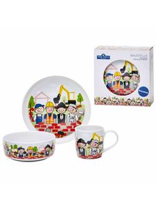 Детский набор столовых приборов из 3 предметов, дизайн строительной площадки, красочный VAN WELL