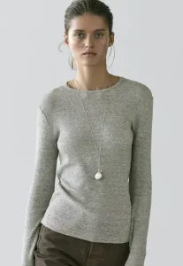 Топ с длинными рукавами и вкраплениями Massimo Dutti, Grey