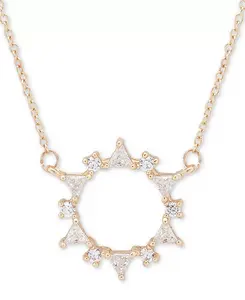 Ожерелье с подвеской в виде венка из золотистого кристалла, 16 дюймов + удлинитель 3 дюйма Lonna & Lilly, white