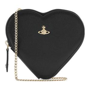 Сумка в форме сердца из коровьей кожи, женская маленькая черная наплечная сумка, кроссбоди Vivienne Westwood, Set (Bag)