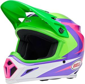 Внедорожные шлемы BELL MX-9 MIPS, Gloss Jackal Hi-Viz Green/Purple