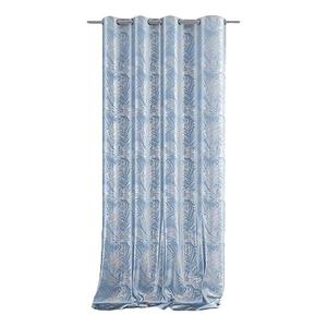 Занавеска с люверсами FLHF Velvet Leaves, 245 см цвет blau/silber