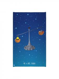 Mr. & Mrs. Panda Полотенце со знаком зодиака Весы, без надписи, небесно-голубое