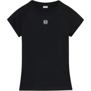 Футболка с вышитой анаграммой Loewe, черный