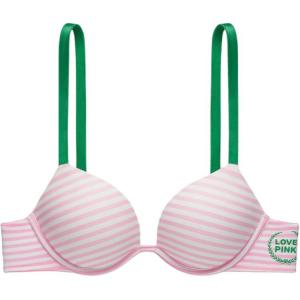 Розовый женский бюстгальтер Victoria's Secret в розово-белую полоску