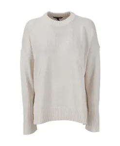 Свитер оверсайз с круглым вырезом Armani Exchange, белый