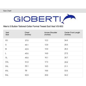 Мужской деловой твидовый жилет Gioberti на 5 пуговицах с узором «елочка», цвет Umber Herringbone