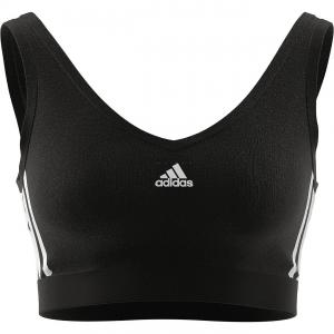 Укороченный спортивный бюстгальтер с 3 полосками Adidas Women Essentials, черный