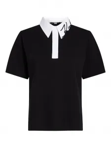 Рубашка поло из органического хлопка KARL LAGERFELD, черный