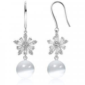 Disney Медные, белые золотые, синтетические кошачий глаз серьги women's