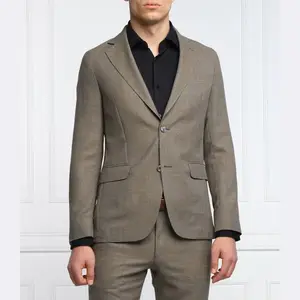 Элегантный тонкий шерстяной жакет строгого кроя Oscar Jacobson, бежевый