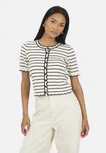 Кардиган в полоску с коротким рукавом Brave Soul, Off-White