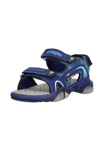 Сандалии серо-бежевого цвета с крутыми мигающими огнями и застежкой-липучкой Zigzag, синий