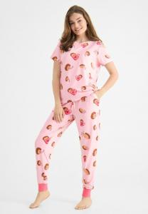 Пижамный комплект Chelsea Peers HEDGEHOG CREW SET, Pink