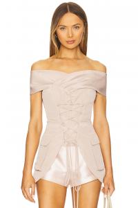 Топ с завязками на одном плече Kim Shui, pink