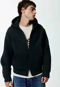 Толстовка PULL&BEAR Zip-up sweatshirt, Black