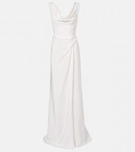 Свадебное платье Mabel из шелка с драпировкой и открытыми плечами Vivienne Westwood, Opaline