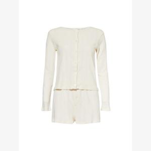 Пижамный комплект The Nap Co из ажурной хлопковой трикотажной ткани, молочный