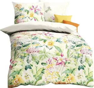 Комплект постельного белья Linon Renforcé, 2 предмета, цвет Ophelia Sun, желтый, зеленый, розовый, кремовый, размер: 155x220 см Kaeppel