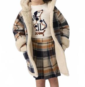 Двустороннее клетчатое пальто темно-синего цвета Mayoral, темно-синий