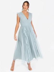 Платье мидакси из присборенного тюля Anaya With Love, цвет Cloud Blue