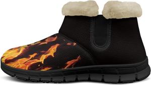 Женские зимние ботинки с теплой подкладкой из меха, прогулочные теплые ботинки, сетчатые ботинки на молнии, легкая и комфортная обувь Eheartsgir, Fire