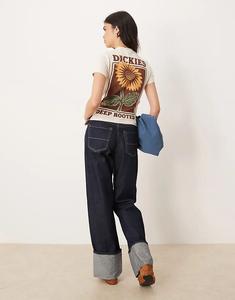 Футболка Dickies с принтом подсолнуха на спине, бежевого цвета, для малышей — эксклюзивно на ASOS
