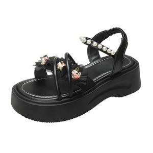 NTOZE Женские сандалии на одной застежке Бокс - черные, цвет Black