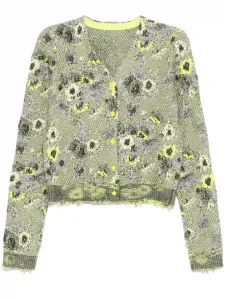 Кардиган с V-образным вырезом JNBY, серый