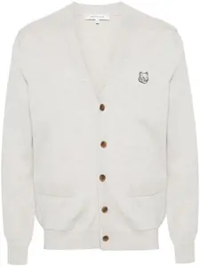 Шерстяной кардиган Bold Fox Head Maison Kitsuné, серый