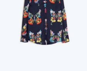 Женская блузка с длинными рукавами и цветочным принтом, темно-синего цвета Vilagallo, темно-синий