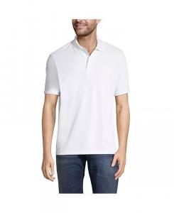 Мужская школьная форма из полиэстера с короткими рукавами-поло Lands' End, белый