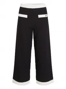Трикотажные брюки с контрастным кантом KARL LAGERFELD, черный