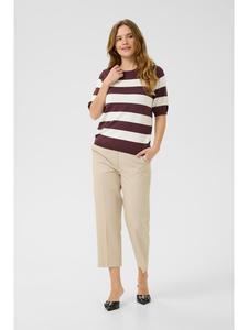 Kaffe Вязаный свитер KAliza прямого кроя, цвет Fudge / Chalk, широкая полоса